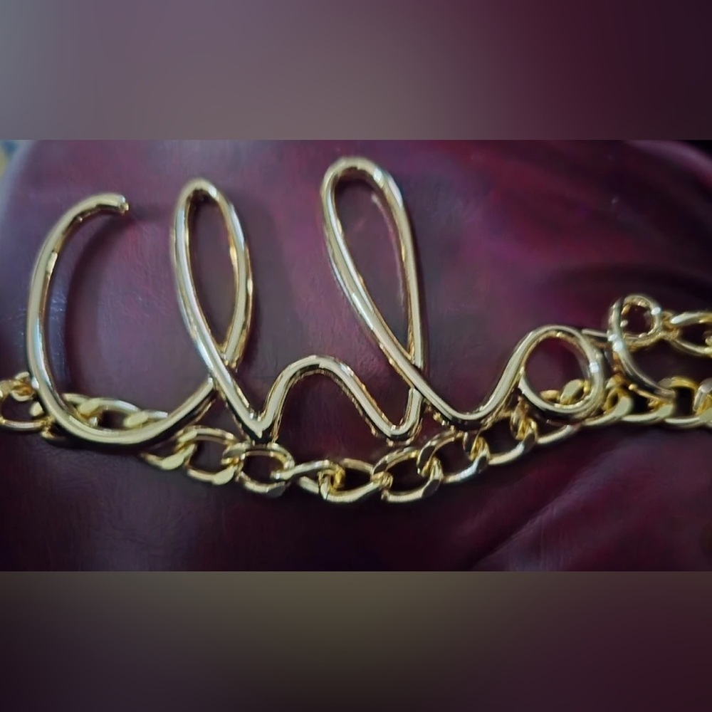 Gold Script Logo Chain Belt - Picture 4 of 5
